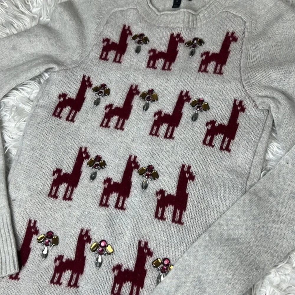 J.CREW‎ Embellished Ilama-intarsia wool sweater